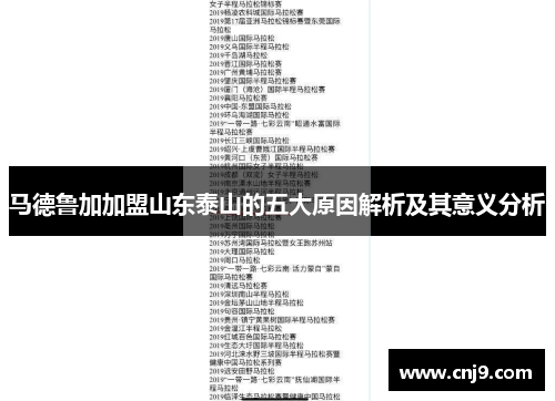 马德鲁加加盟山东泰山的五大原因解析及其意义分析